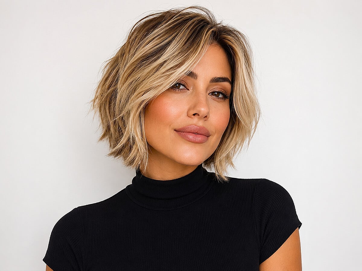 Blonde Shag With Textured Bangs Blonde Shag With Textured Bangs — Classy Hair Pictures