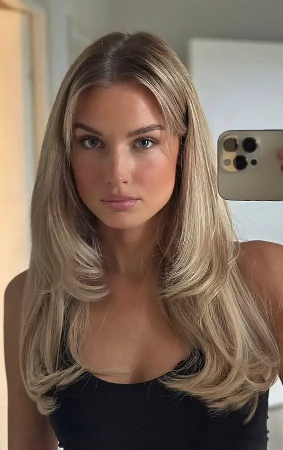 Long Layered Hair With Curtain Bangs Long Layered Hair With Curtain Bangs — Classy Hair Pictures