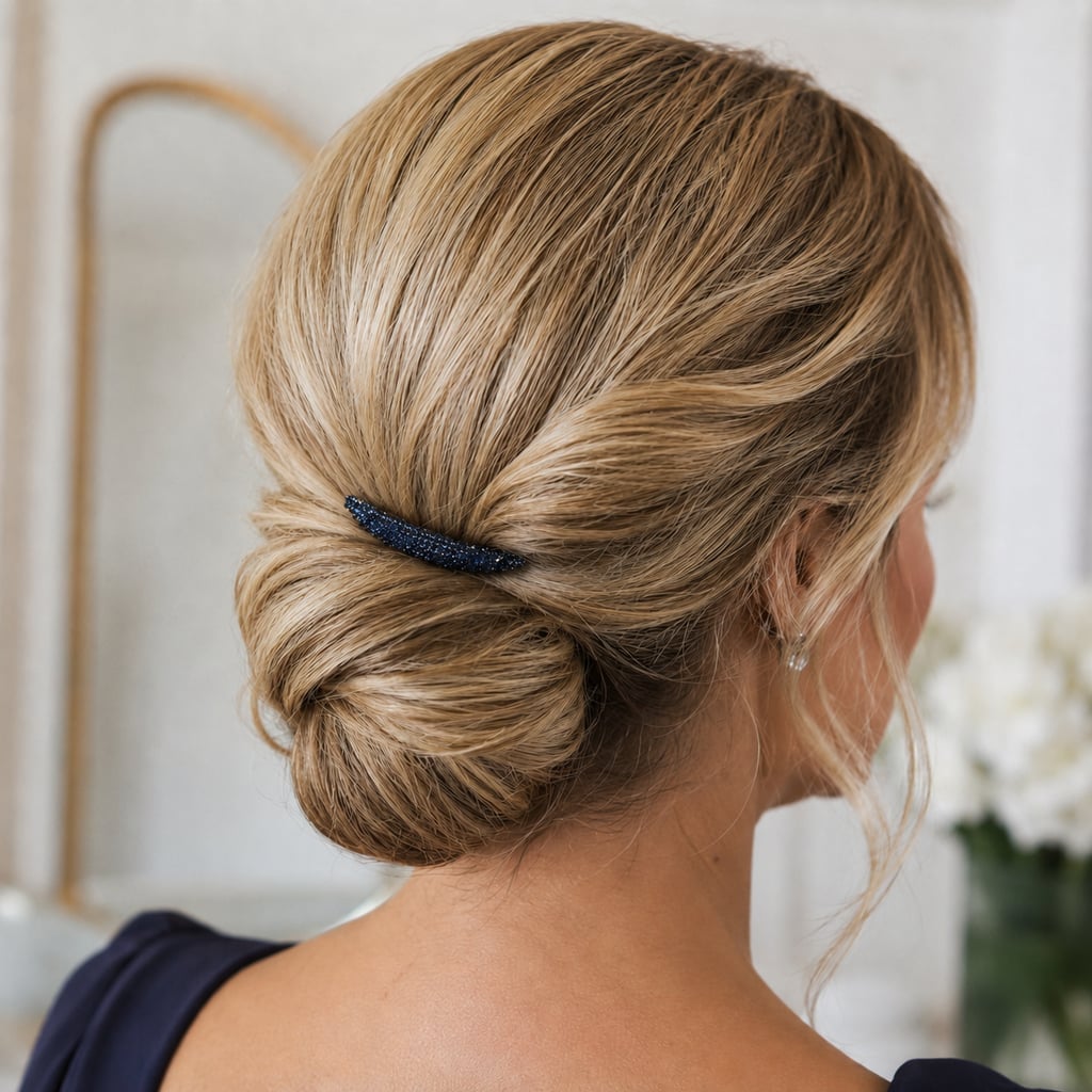 Honey Blonde Chignon With Clip Honey Blonde Chignon With Clip — Classy Hair Pictures