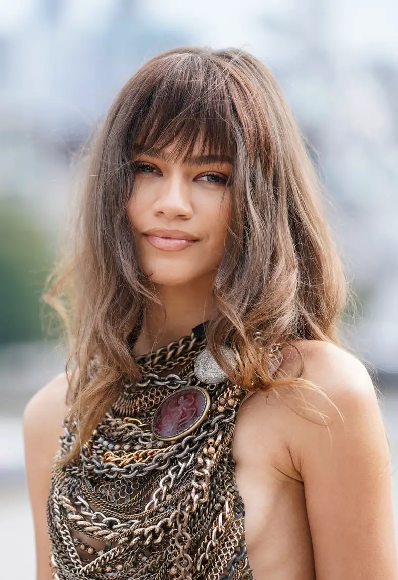 Mid-Back Waves With Wispy Curtain Bangs Mid-Back Waves With Wispy Curtain Bangs — Classy Hair with Bangs