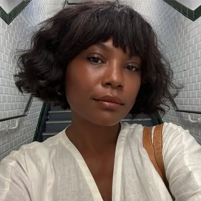 Chin Length Dark Brown Bob With Short Fringe Chin Length Dark Brown Bob With Short Fringe — Classy Hair with Bangs