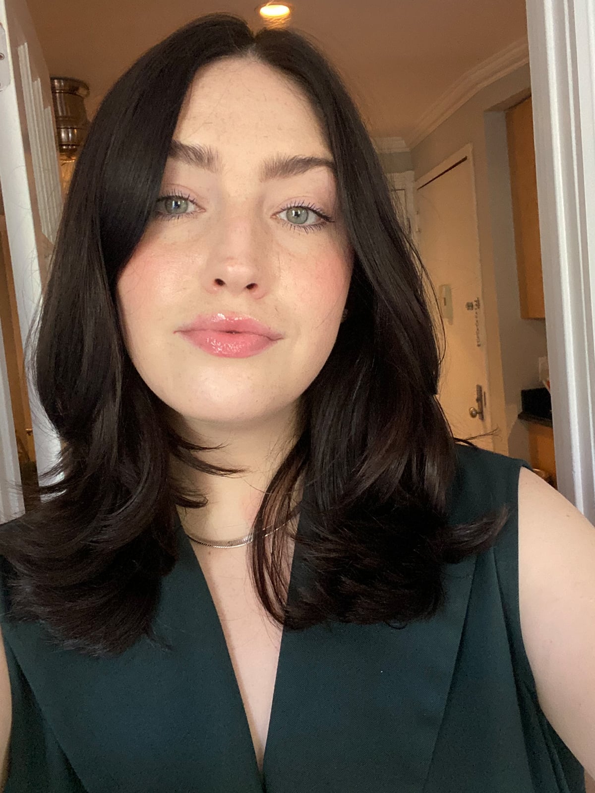 Chin Bob With Volume And Side-Swept Bangs, Dark Brown Chin Bob With Volume And Side-Swept Bangs, Dark Brown — Classy Hairstyles for Thick Hair