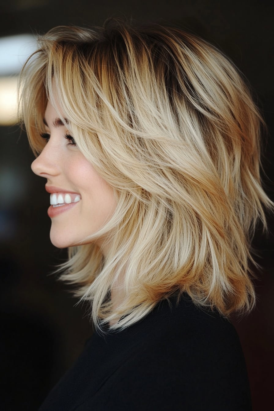 Collarbone Shag With Choppy Layers And Balayage Collarbone Shag With Choppy Layers And Balayage — Classy Hairstyles for Thick Hair