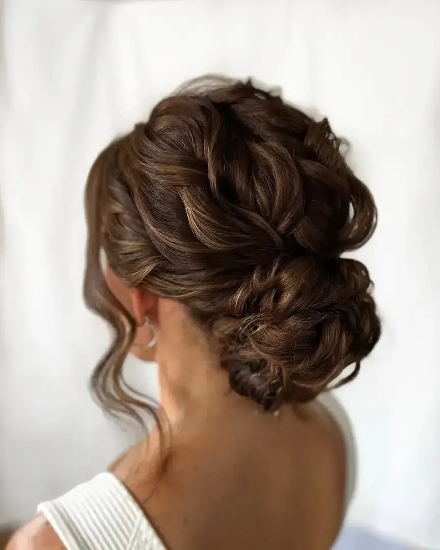 Dark Brown Braided Updo With Waves Dark Brown Braided Updo With Waves — Classy Hairstyles to Do