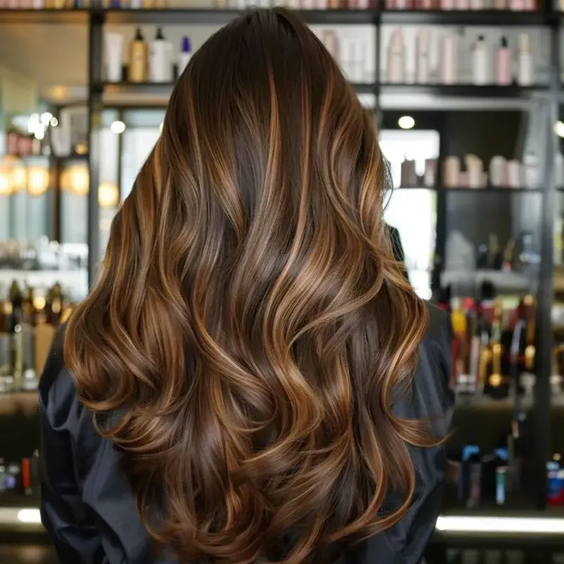 Long Dark Brown With Striking Blonde Highlights Long Dark Brown With Striking Blonde Highlights — Classy Highlights on Brown Hair
