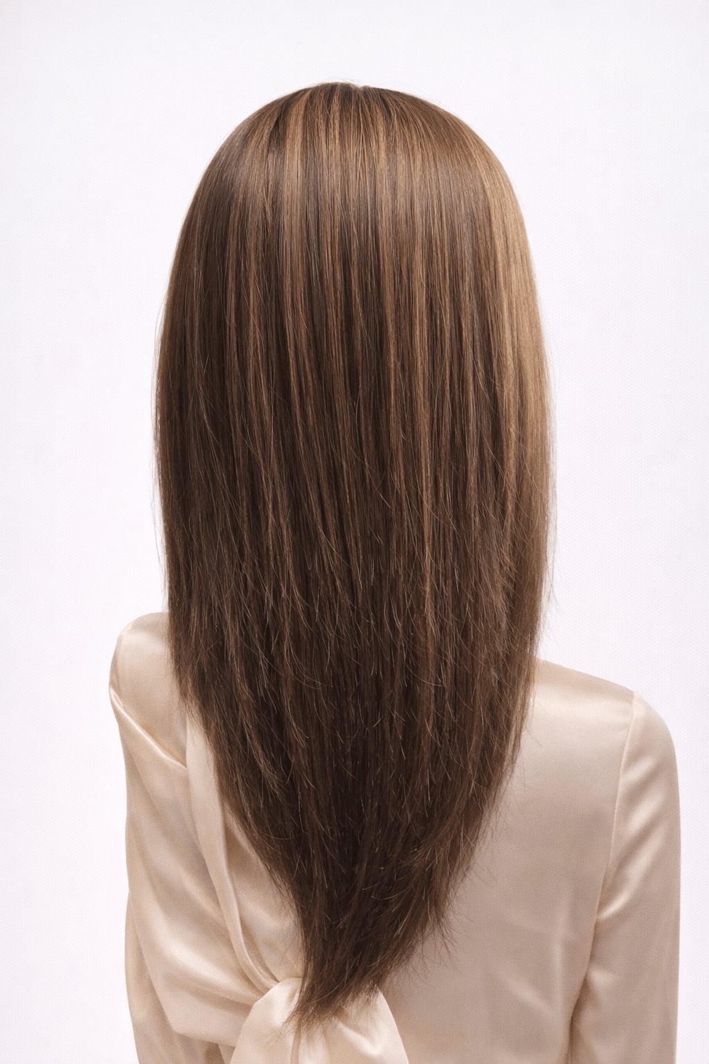 Collarbone Straight Medium Brown With Blonde Collarbone Straight Medium Brown With Blonde — Classy Highlights Wig