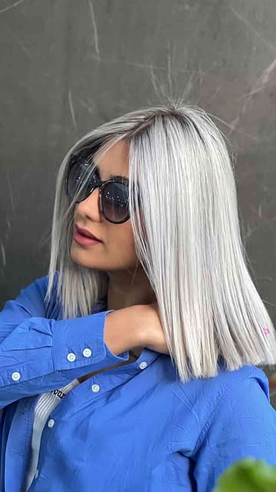 Mid-Back Layers with Curtain Bangs and Balayage Mid-Back Layers with Curtain Bangs and Balayage — Classy Icy Blonde Hair