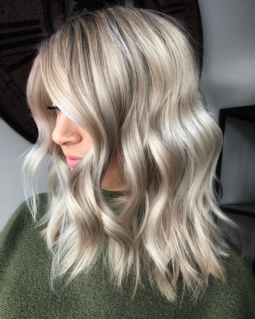 Collarbone Ash Blonde with Babylights Collarbone Ash Blonde with Babylights — Classy Icy Blonde Hair