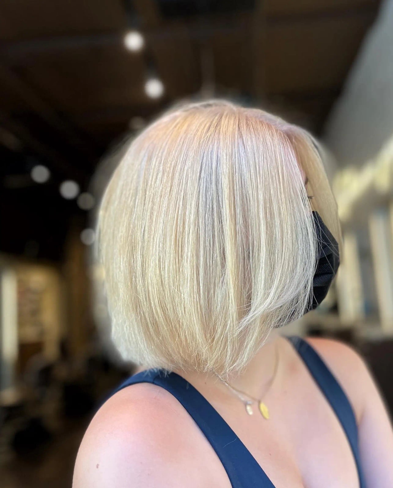 Chin-Length Bob with Root Shadow Chin-Length Bob with Root Shadow — Classy Icy Blonde Hair