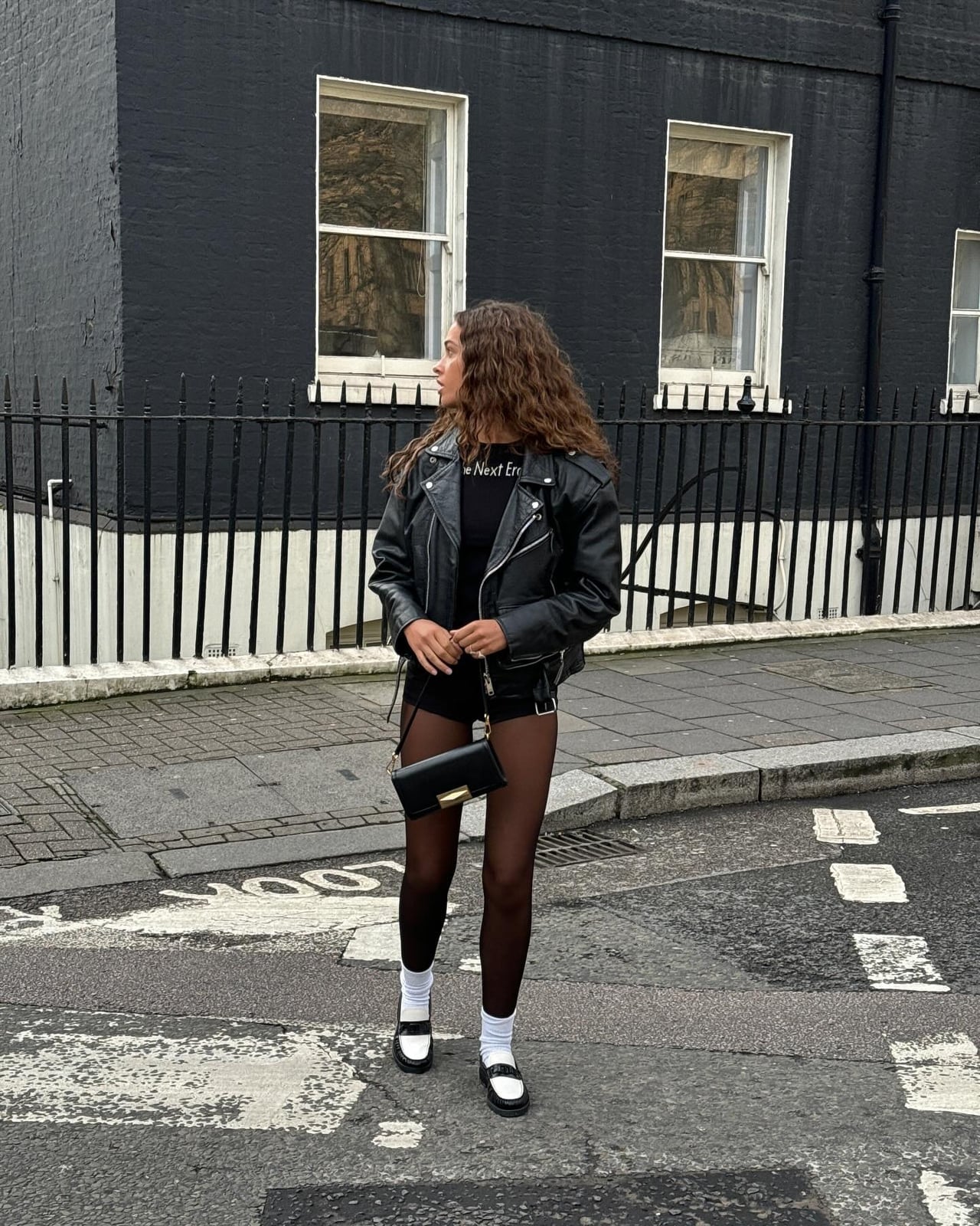 Leather Jacket Mini Skirt and Loafers — Classy Indie Outfits