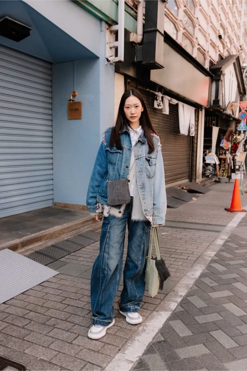 Oversized Denim Jacket and Wide Jeans Oversized Denim Jacket and Wide Jeans — Classy Japan Outfits