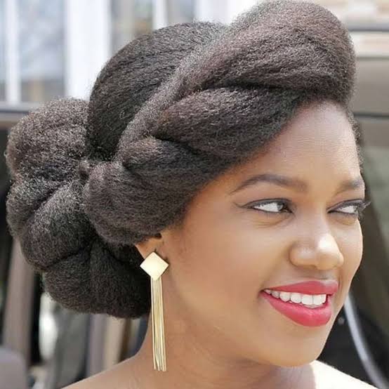 Slicked Back Dark Brown Twisted Updo — Classy Kinky Hair