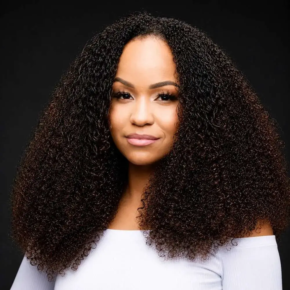 Collarbone Length Coils With Auburn Highlights — Classy Kinky Hair