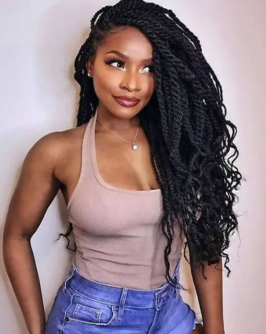 Mid-Back Length Black Kinky Twists — Classy Kinky Hair