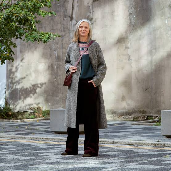 Textured Wool Coat Over Fair Isle Knit Sweater — Classy Knit Outfits