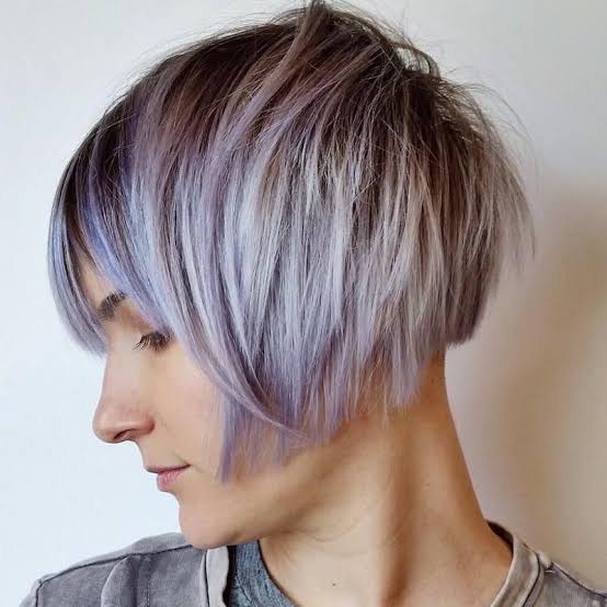 Layered Bob Chin Ash Blonde Lavender Tones Layered Bob Chin Ash Blonde Lavender Tones — Classy Lavender Hair