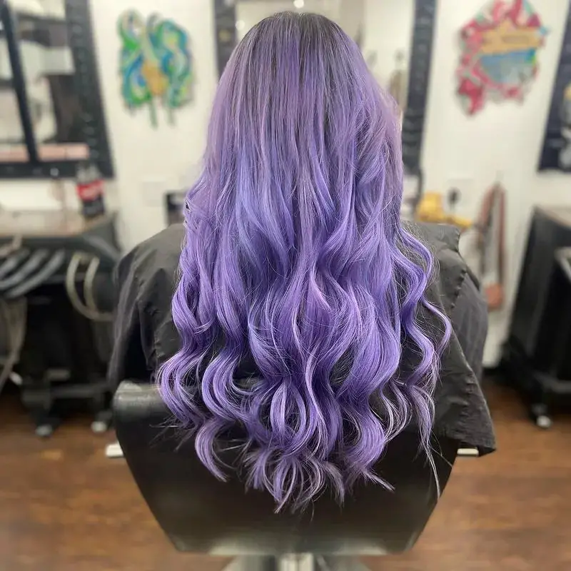 Lavender Gradient Mid-Back Thick Hair Lavender Gradient Mid-Back Thick Hair — Classy Lavender Hair