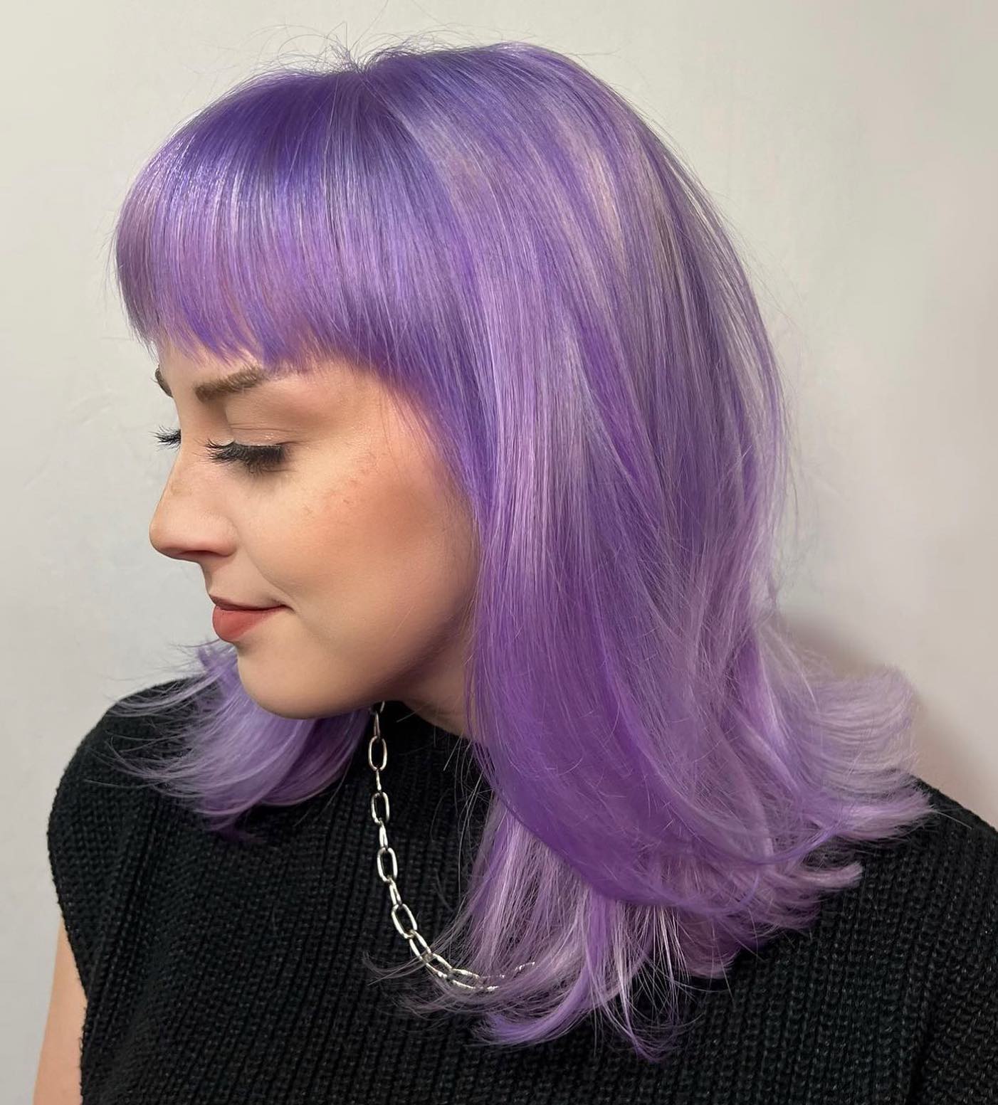 Uniform Light Lavender Shoulder Shag Uniform Light Lavender Shoulder Shag — Classy Lavender Hair
