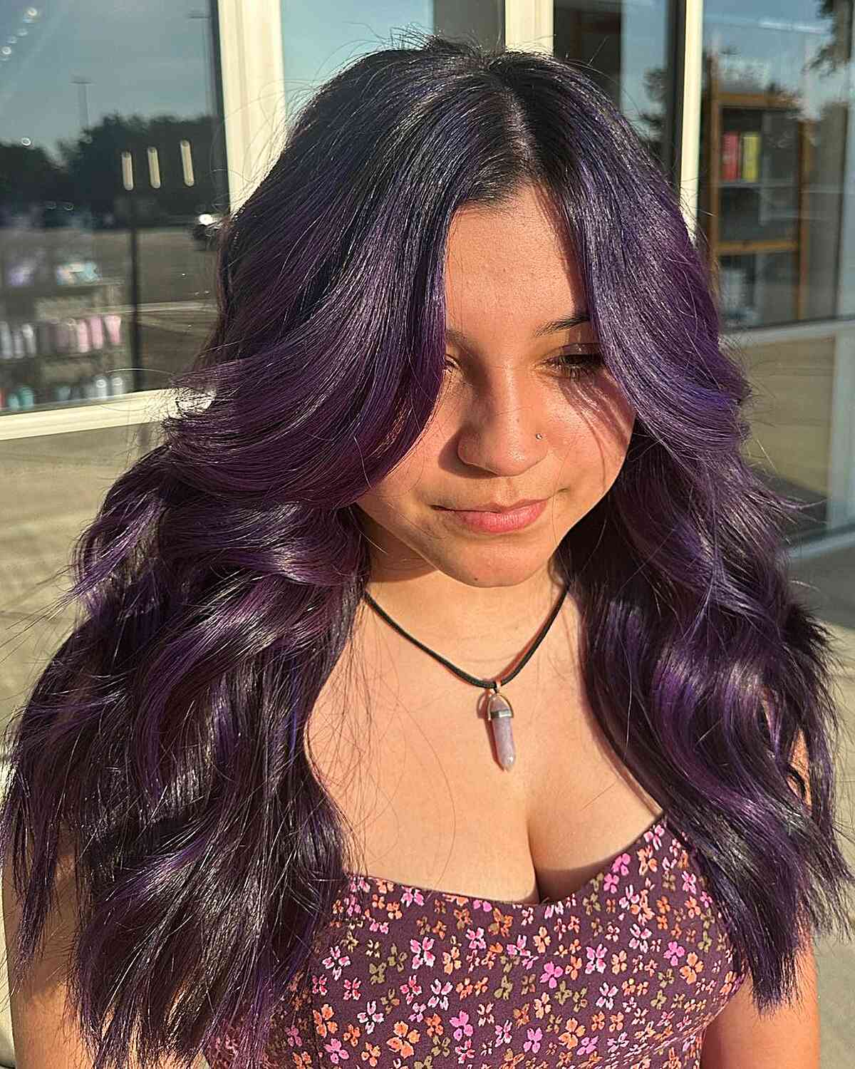 Midnight Purple Chin Length Bob Midnight Purple Chin Length Bob — Classy Lavender Hair