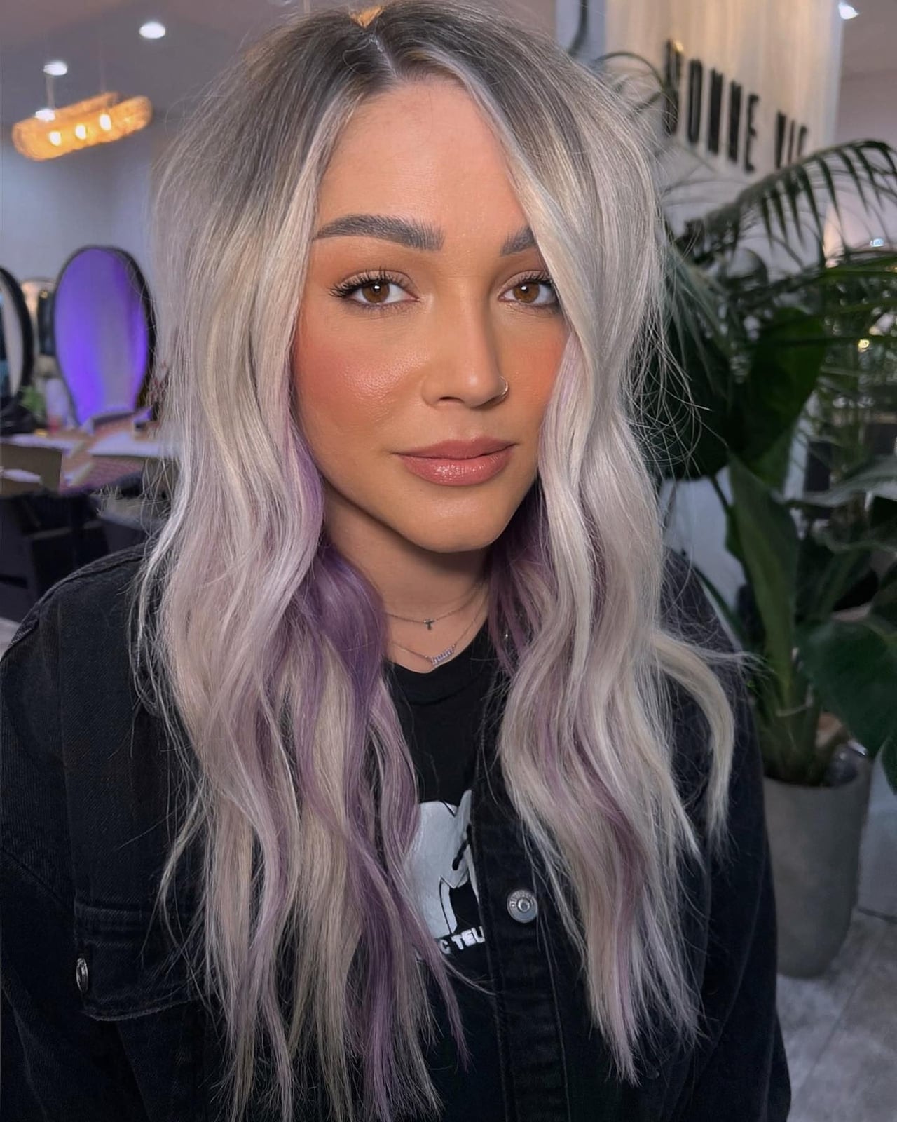 Ash Blonde With Lavender Highlights Collarbone Ash Blonde With Lavender Highlights Collarbone — Classy Lavender Hair