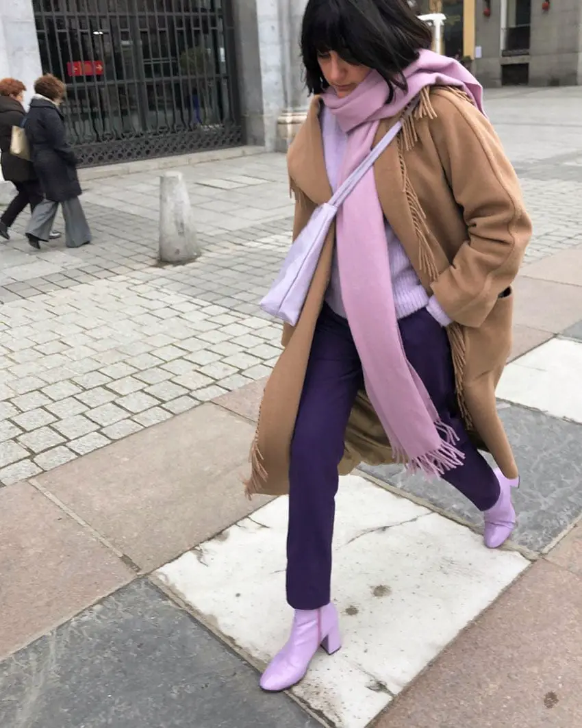 Layered Lavender And Lilac Winter Outfit Layered Lavender And Lilac Winter Outfit — Classy Lavender Outfits