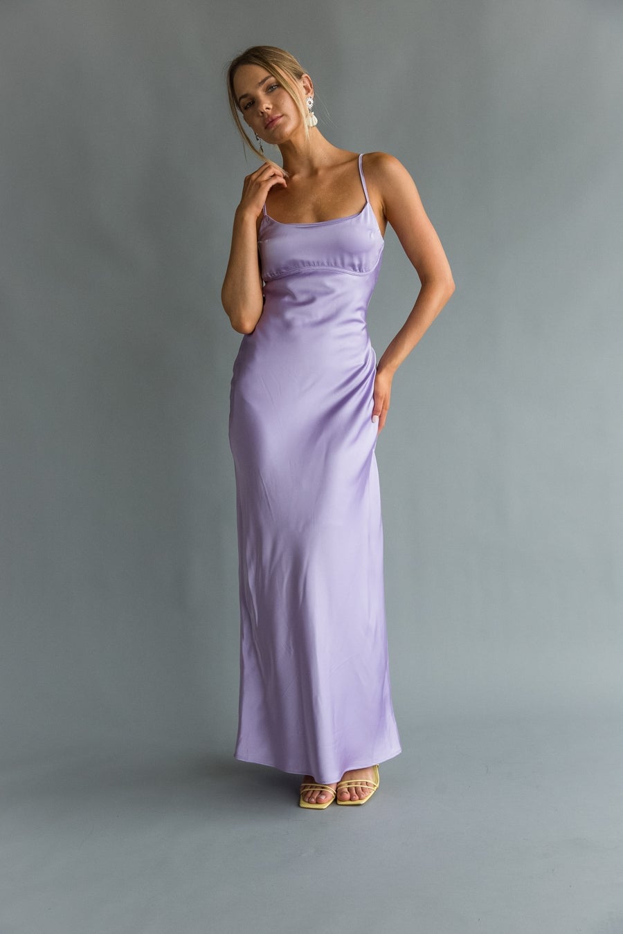 Light Lilac Satin Slip Dress Light Lilac Satin Slip Dress — Classy Lavender Outfits