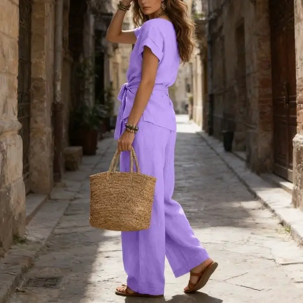 Monochromatic Lavender Linen Set Monochromatic Lavender Linen Set — Classy Lavender Outfits