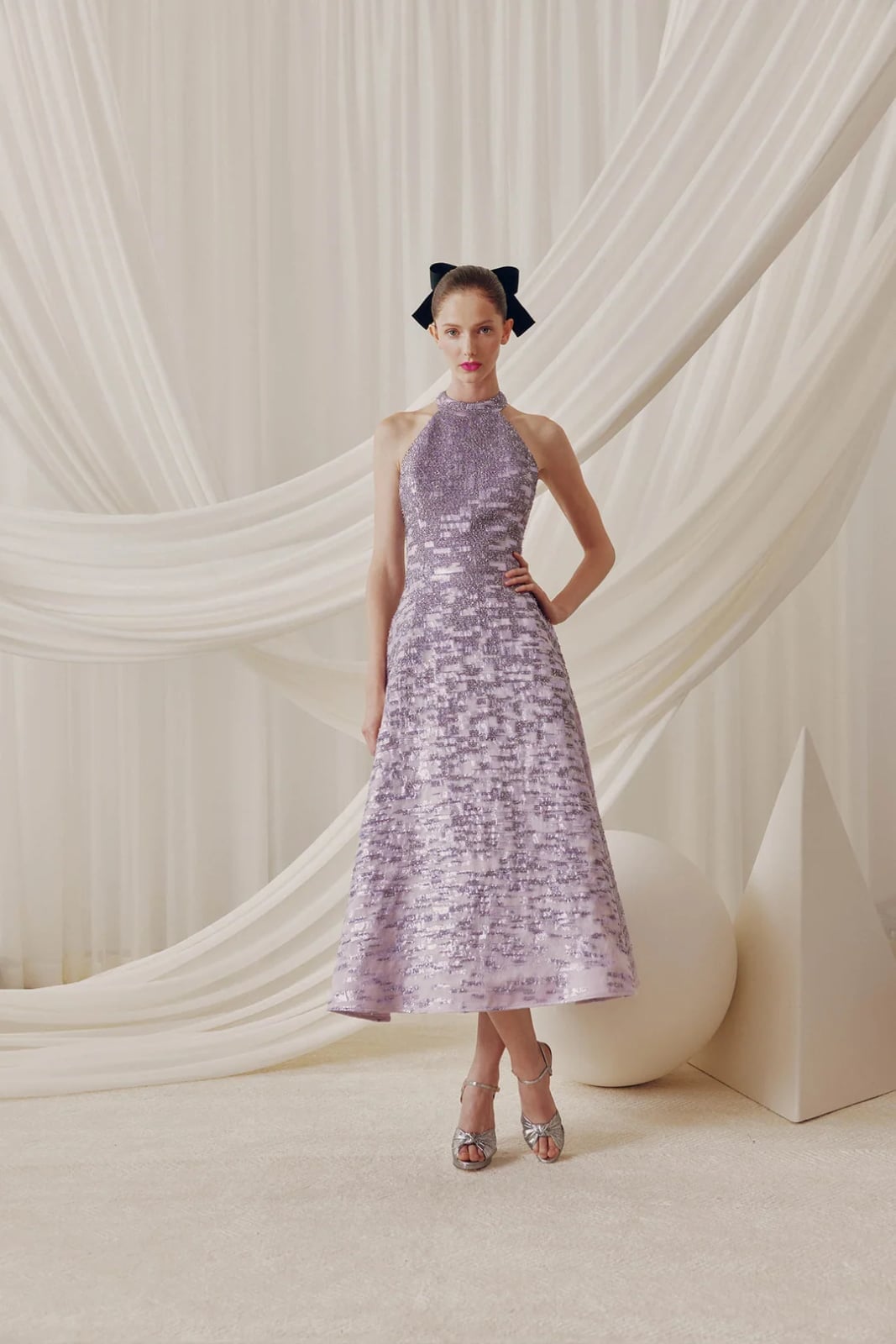 Sequined Lavender Halter Neck Dress Sequined Lavender Halter Neck Dress — Classy Lavender Outfits
