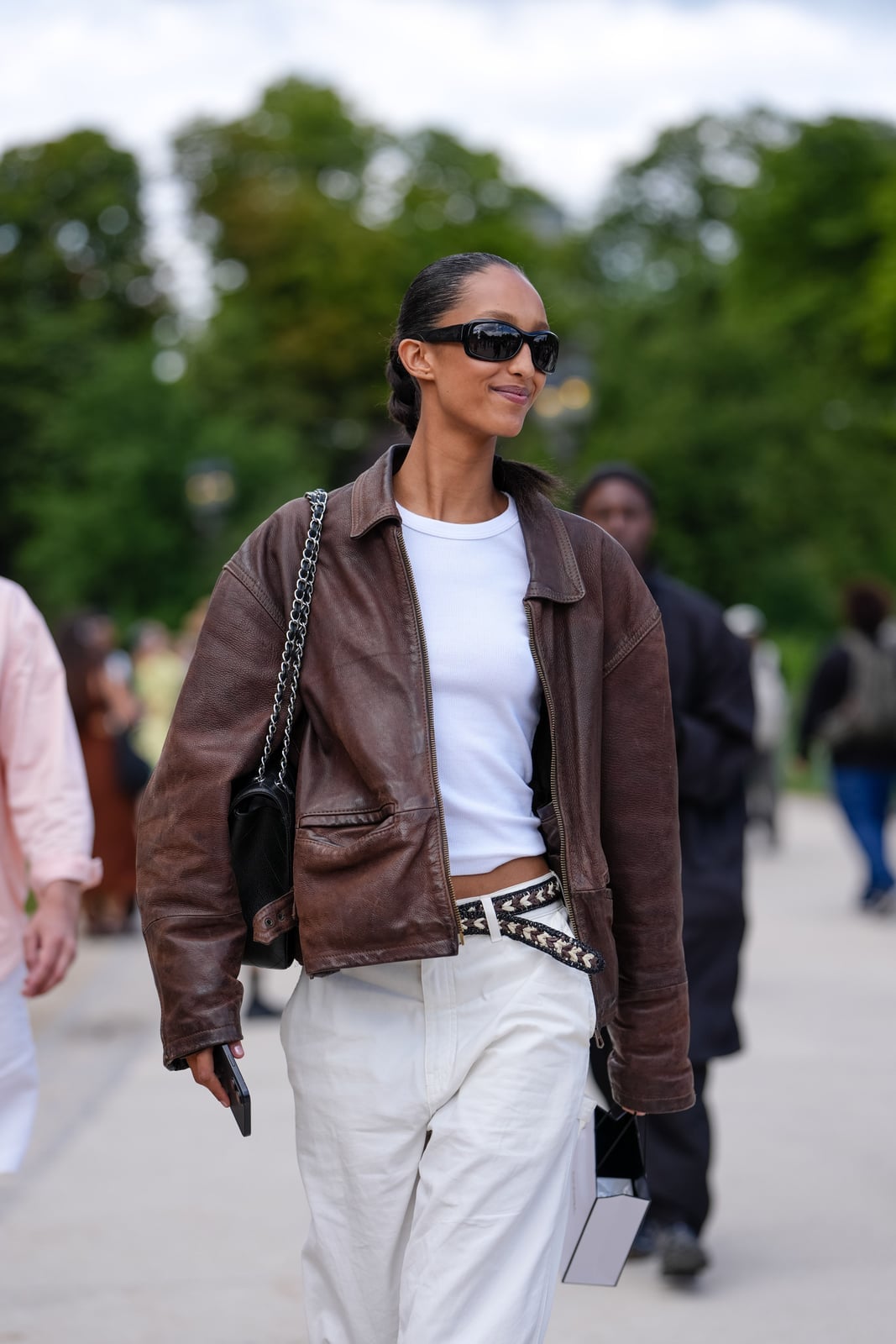 Relaxed Brown Leather Jacket for Casual Outings — Classy Leather Outfits