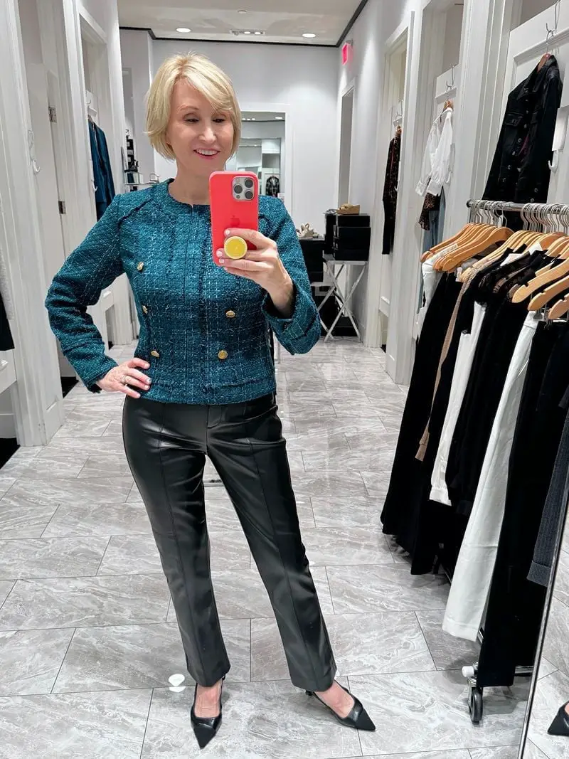 Leather Trousers with a Contrasting Tweed Jacket — Classy Leather Outfits