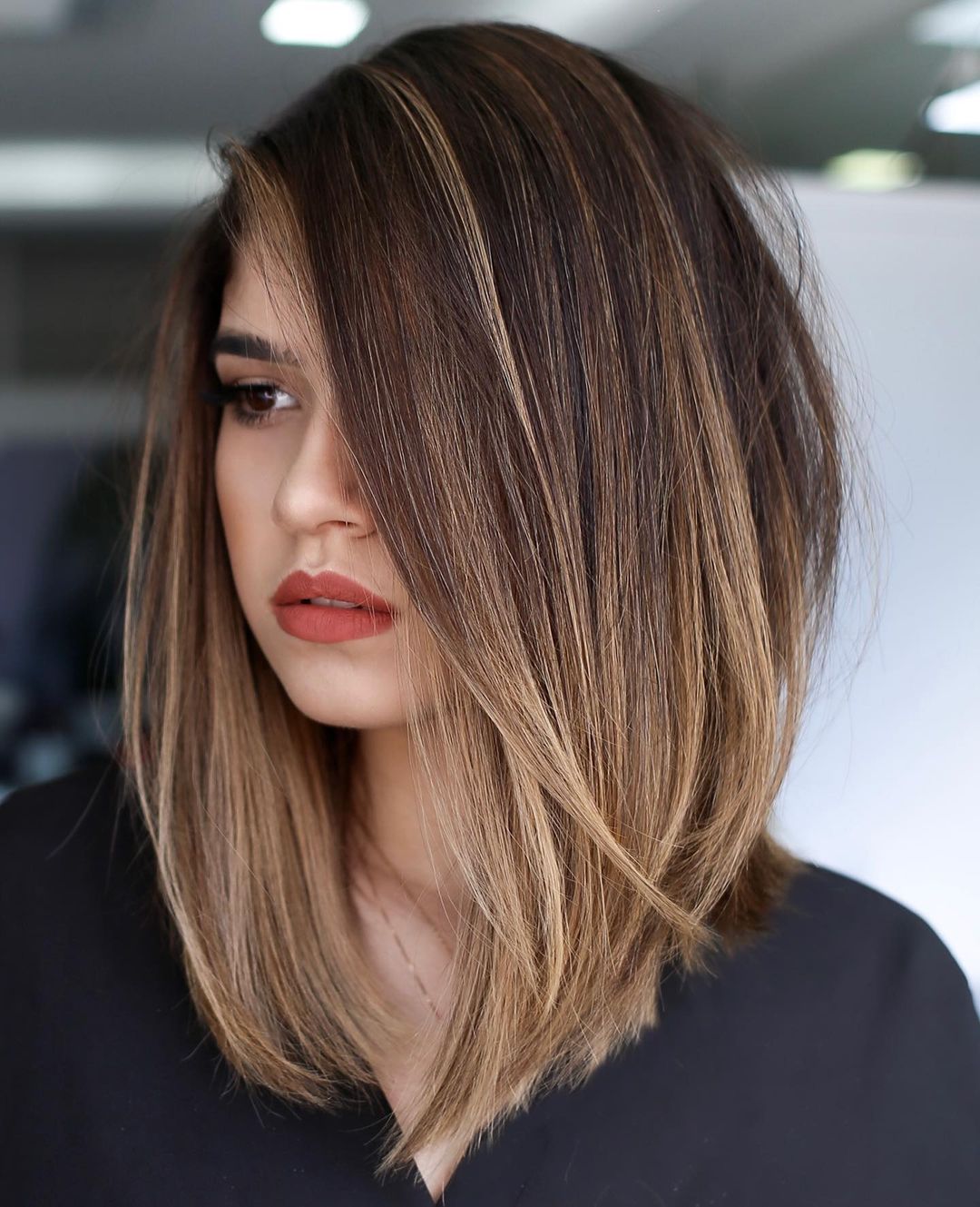 Angled Bob With Soft Wavy Layers Angled Bob With Soft Wavy Layers — Classy Length Hair