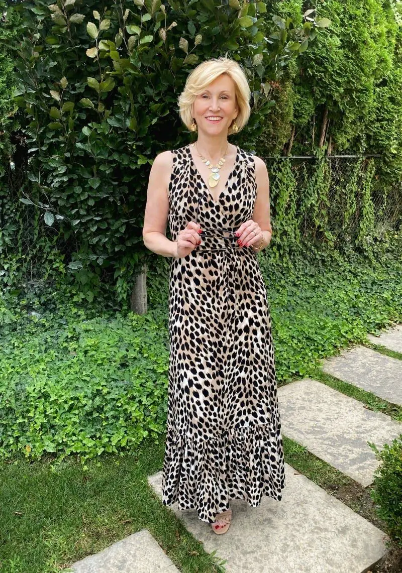 A-line Leopard Print Maxi Dress with Ruffled Hem A-line Leopard Print Maxi Dress with Ruffled Hem — Classy Leopard Dress