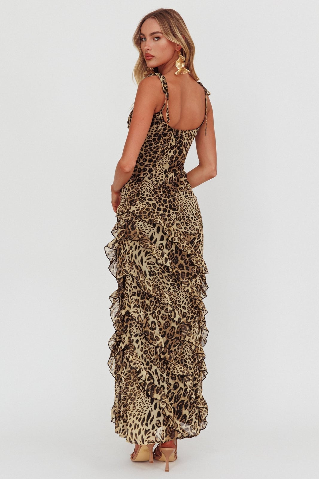 Chiffon Leopard Print Maxi Dress for Evening Chiffon Leopard Print Maxi Dress for Evening — Classy Leopard Dress