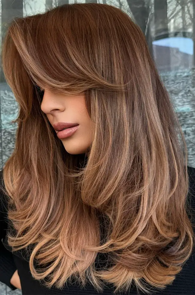 Mid-Back Light Brown Balayage With Face-Framing Layers — Classy Light Brown Balayage
