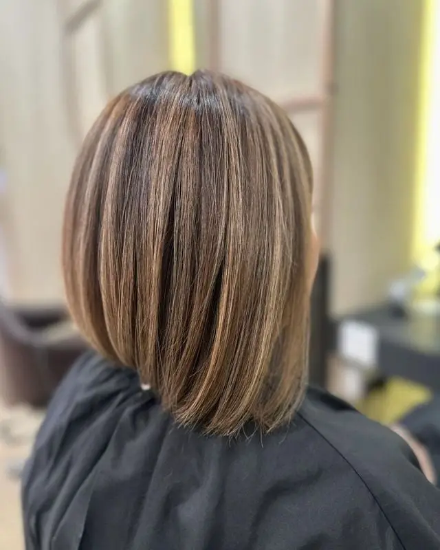 Chin Length Bob With Light Brown Balayage — Classy Light Brown Balayage