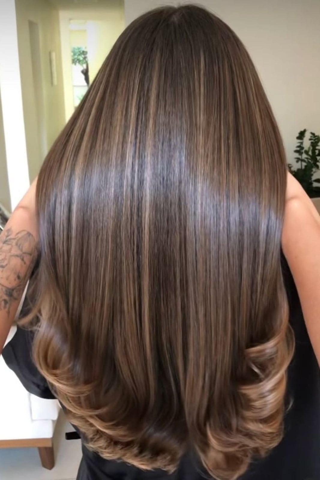Collarbone Medium Brown With Light Brown Balayage — Classy Light Brown Balayage