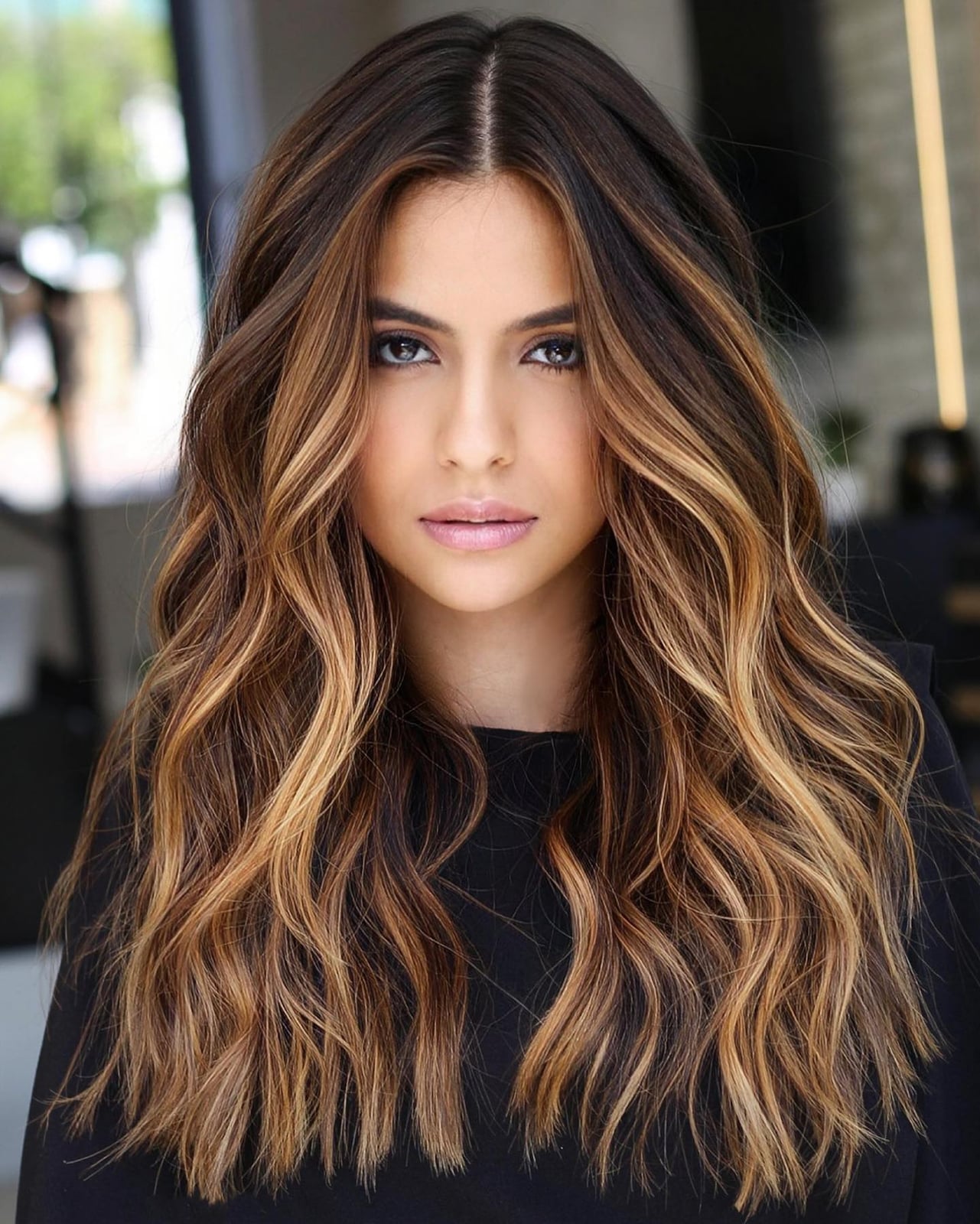 Medium Brown With Caramel and Blonde Balayage — Classy Light Brown Balayage