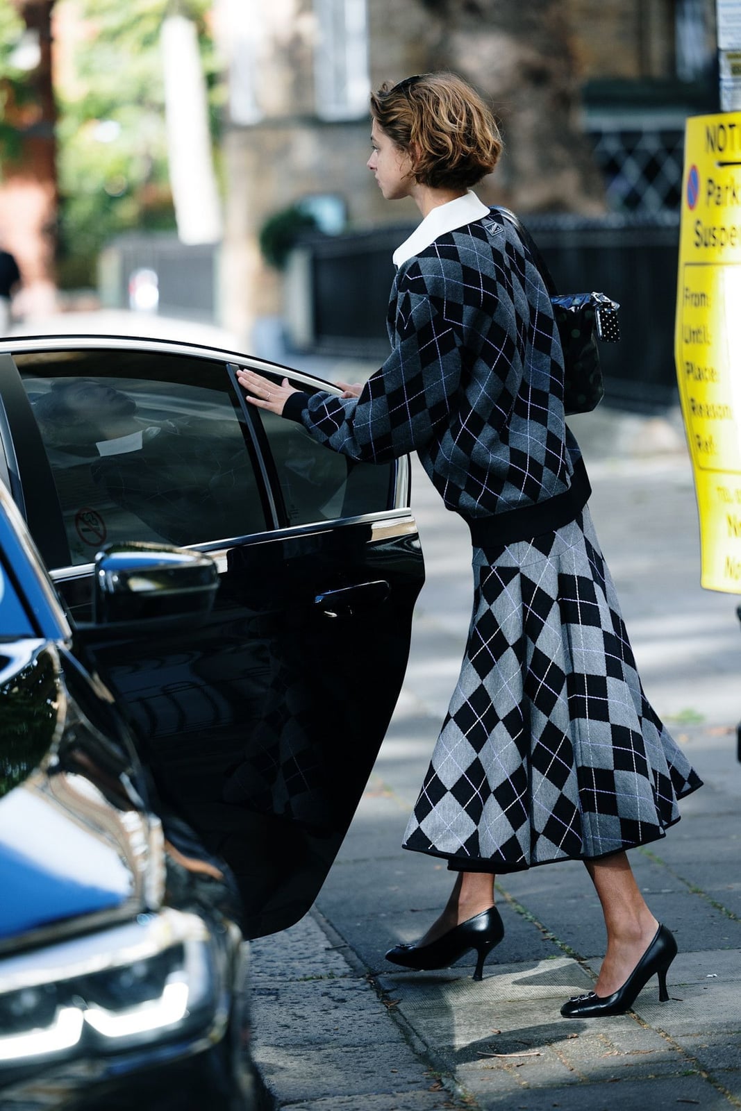 Argyle Knit Sweater and Midi Skirt Set Argyle Knit Sweater and Midi Skirt Set — Classy London Outfits