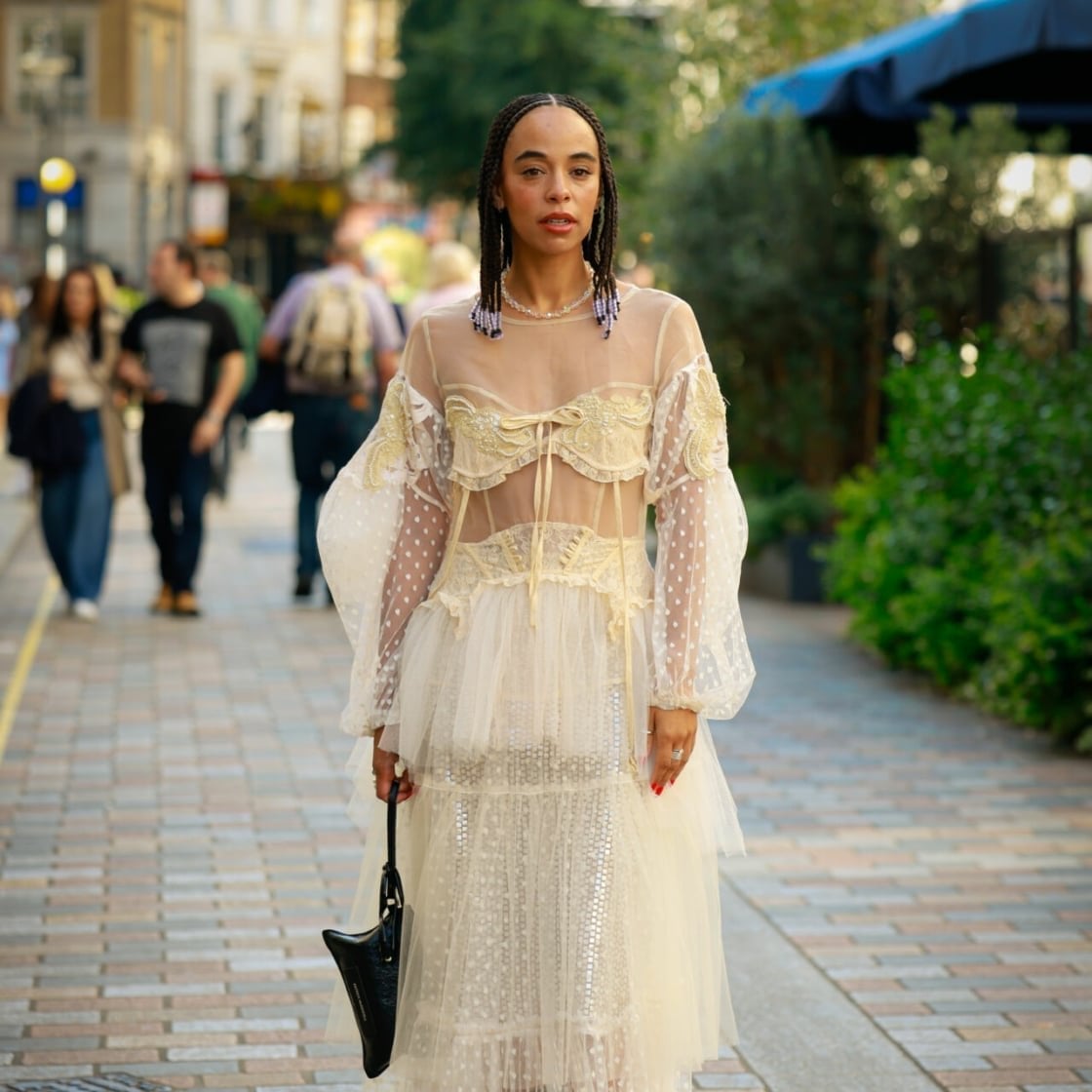 Sheer White Ruffled Dress with Polka Dots Sheer White Ruffled Dress with Polka Dots — Classy London Outfits