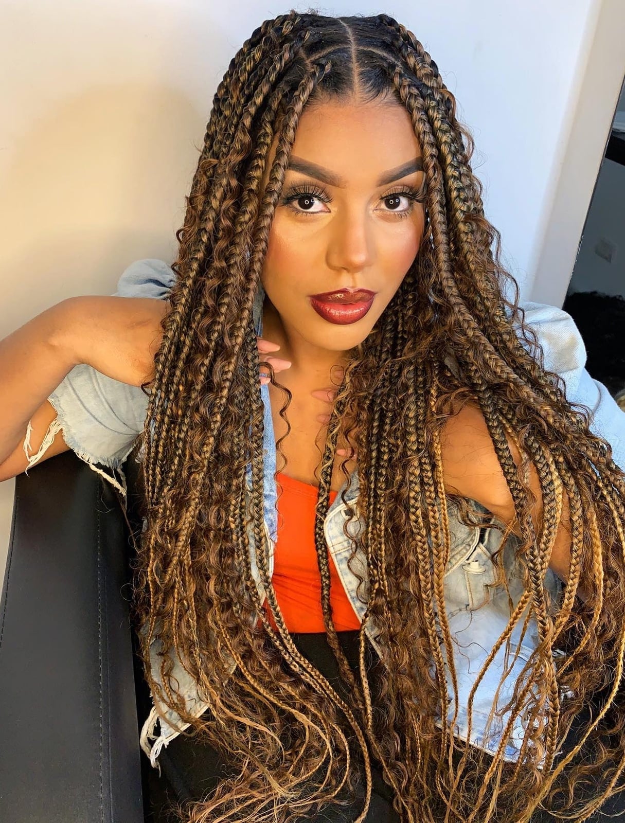 Box Braids With Curly Extensions Box Braids With Curly Extensions — Classy Long Braids