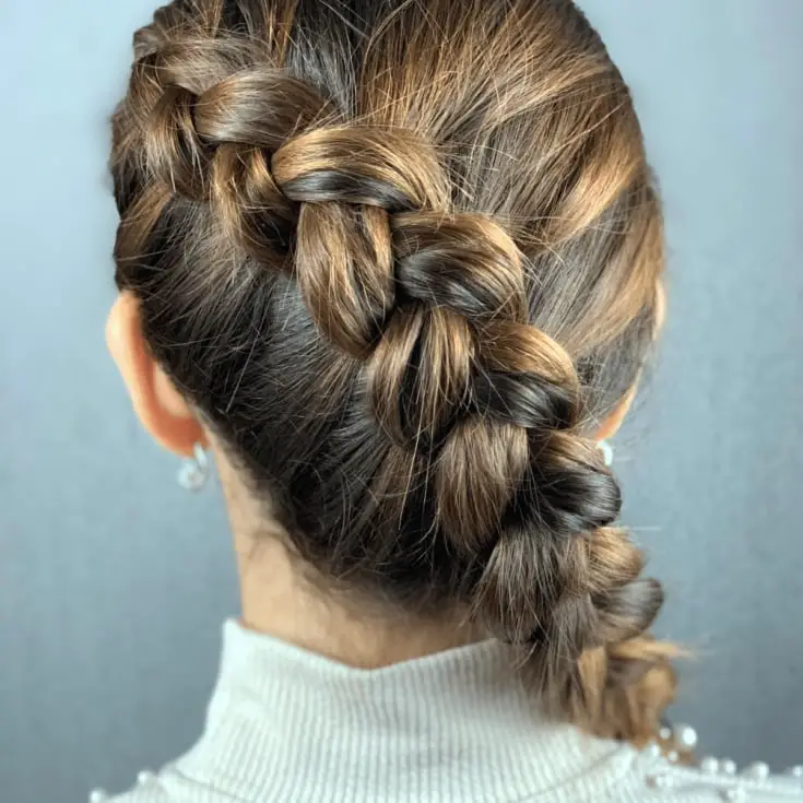 Textured Brown Dutch Braid With Blonde Highlights, Mid-Back Textured Brown Dutch Braid With Blonde Highlights, Mid-Back — Classy Long Braids