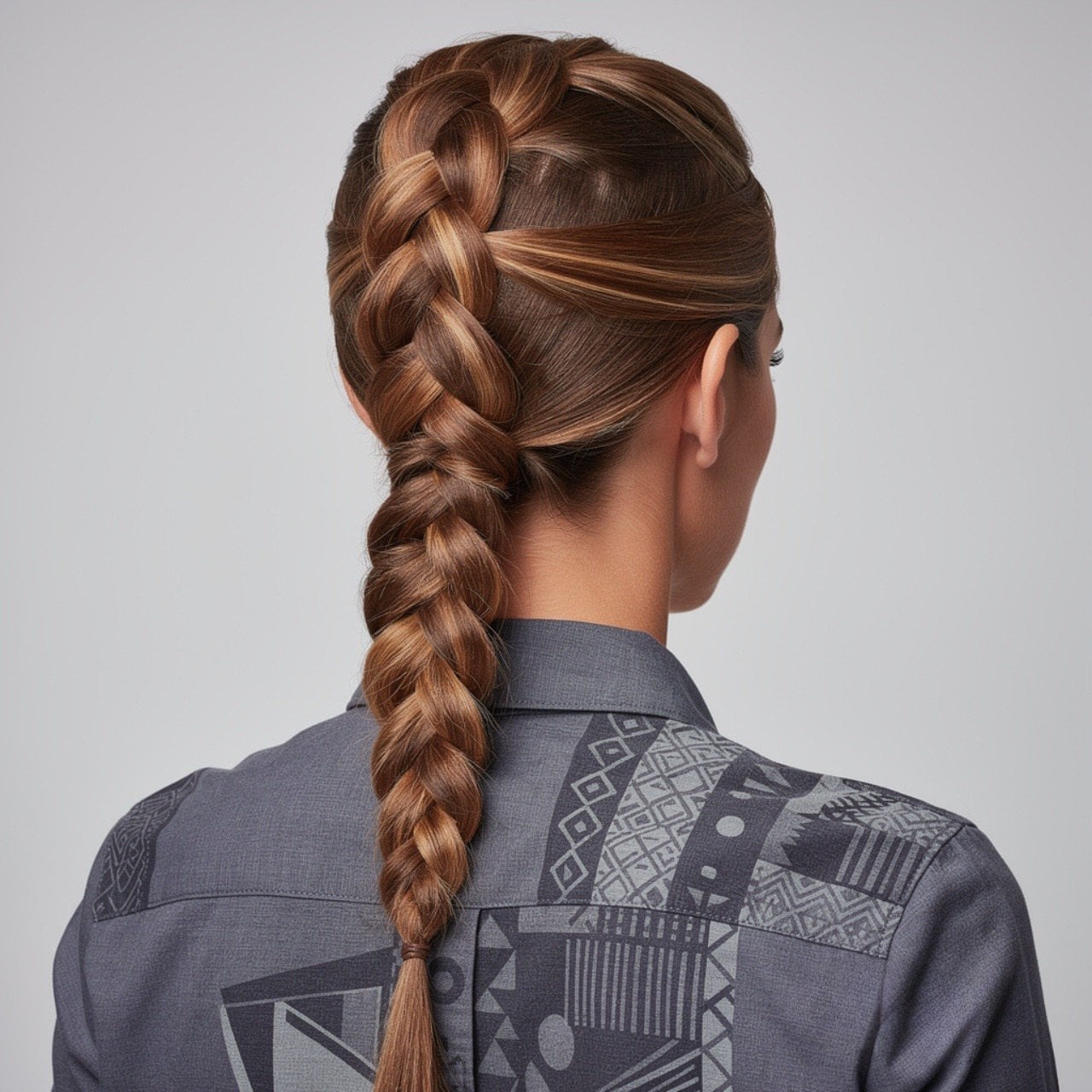 Classic Medium Brown French Braid Classic Medium Brown French Braid — Classy Long Braids
