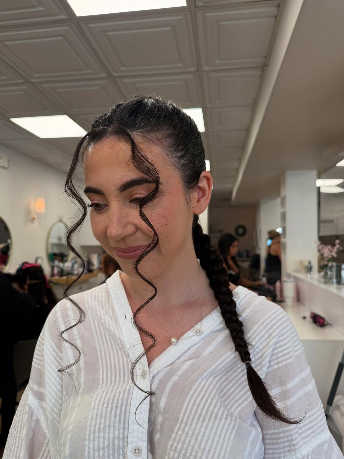 Thick Wavy Braid With Face-Framing Curls Thick Wavy Braid With Face-Framing Curls — Classy Long Braids