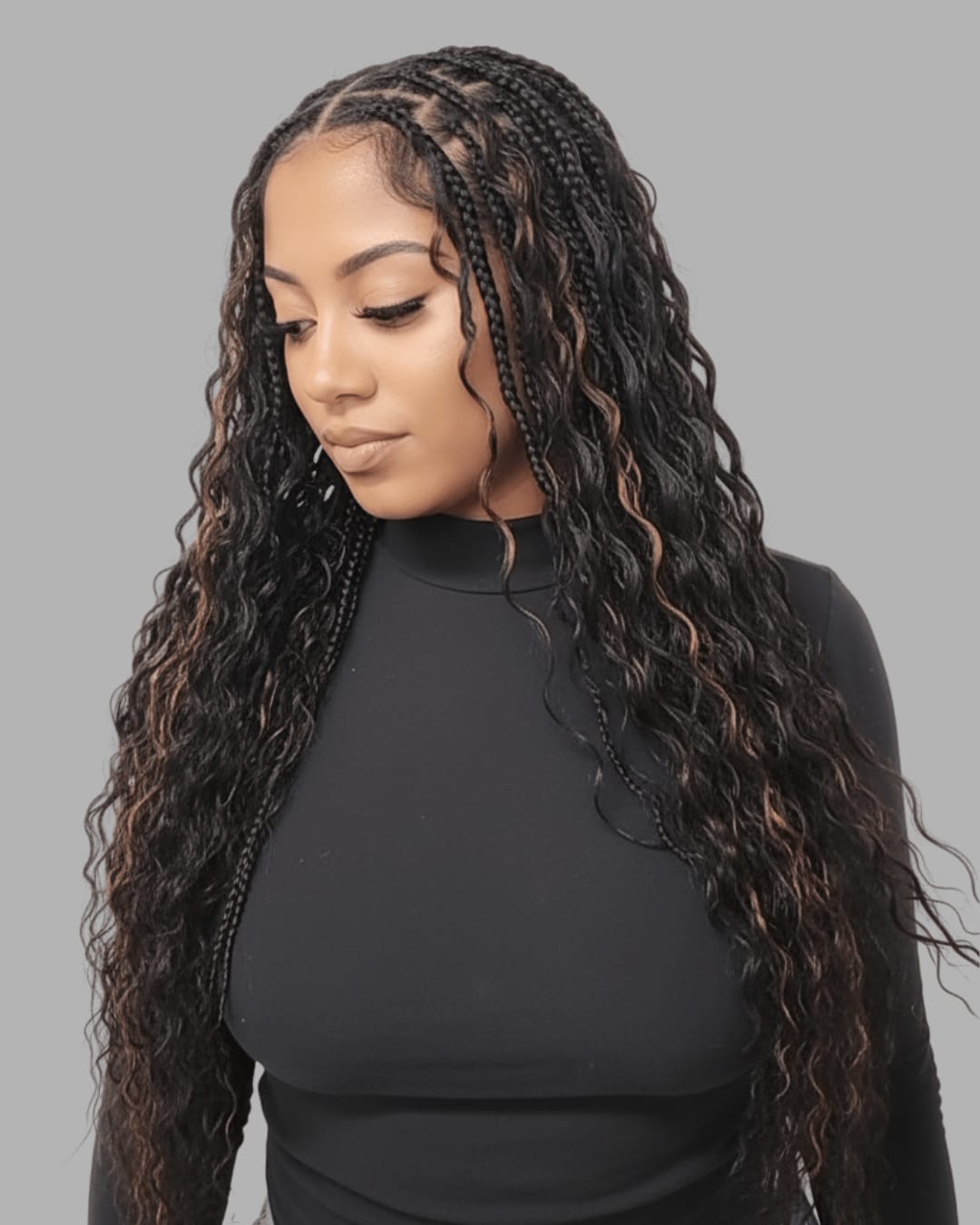 Box Braids With Wavy Blonde Highlighted Ends Box Braids With Wavy Blonde Highlighted Ends — Classy Long Braids