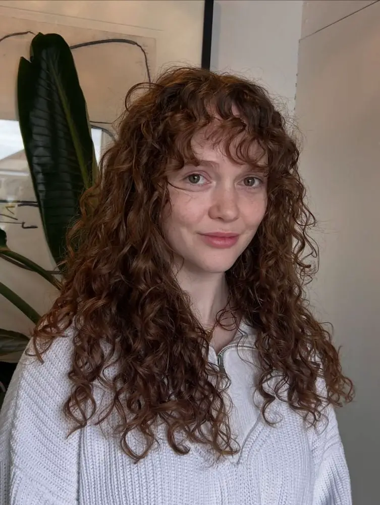 Long Auburn Hair With Face-Framing Layers and Air Dried Long Auburn Hair With Face-Framing Layers and Air Dried — Classy Long Curly Hair