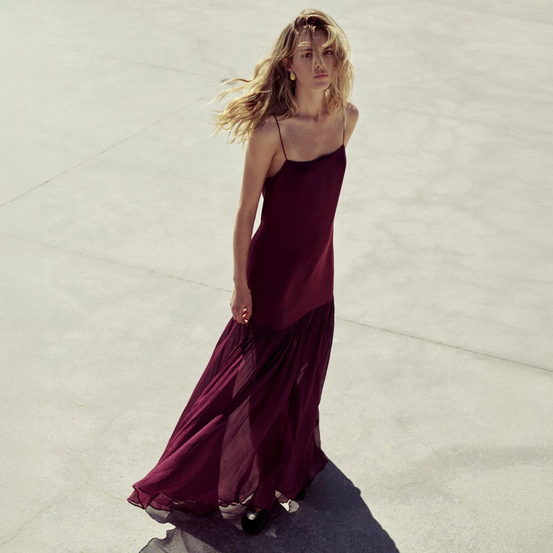 Flowing Maroon Chiffon Maxi Dress Flowing Maroon Chiffon Maxi Dress — Classy Maroon Outfits