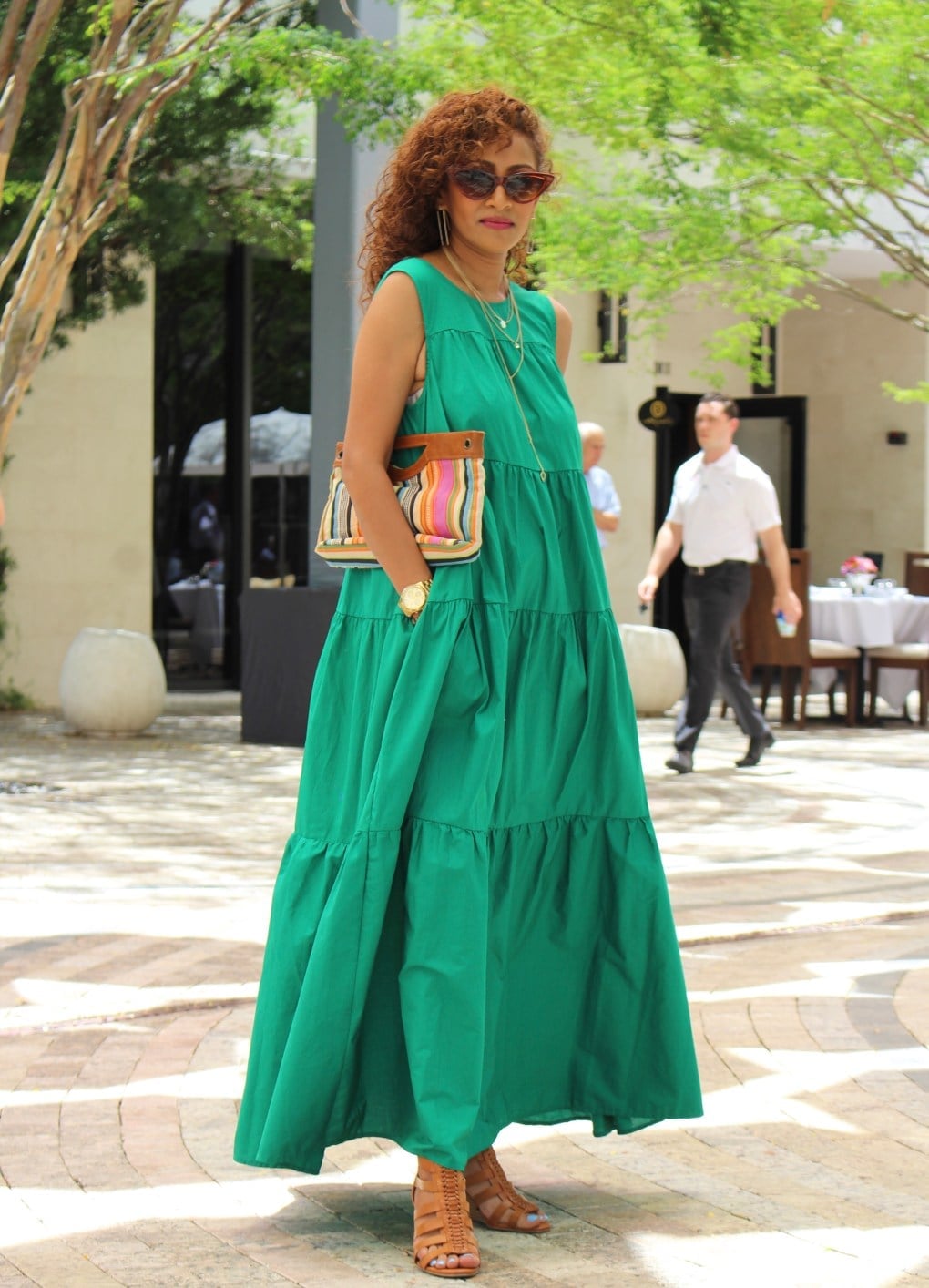 Emerald Green Tiered Maxi Dress for Casual Days Emerald Green Tiered Maxi Dress for Casual Days — Classy Maxi Dresses Outfit