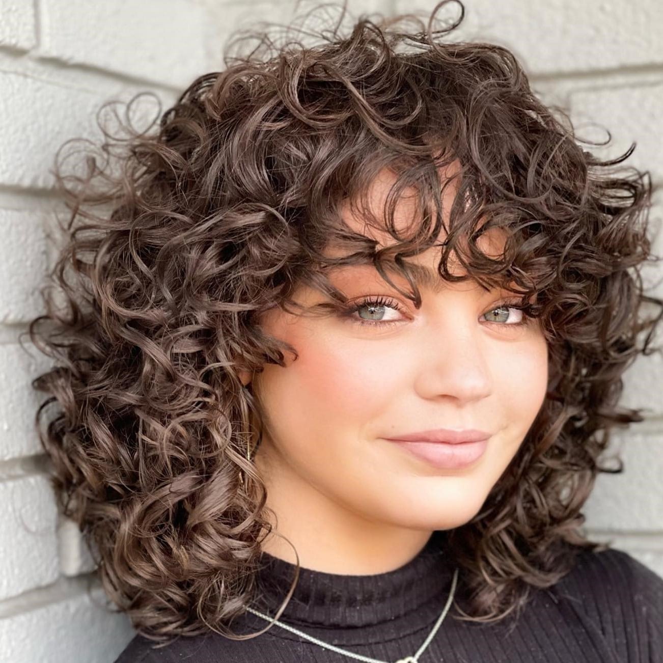 Thick Collarbone Curly Hair Natural Volume — Classy Medium Curly Hair