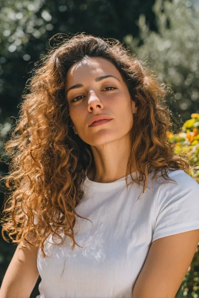 Collarbone Curly Hair Side Part Defined Curls — Classy Medium Curly Hair