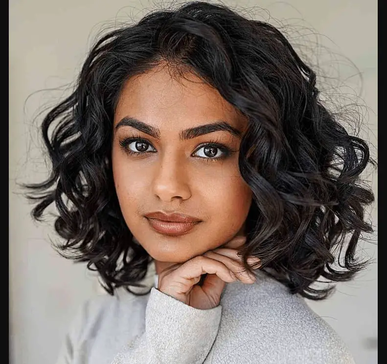 Collarbone Curly Hair Defined Glossy Coils — Classy Medium Curly Hair